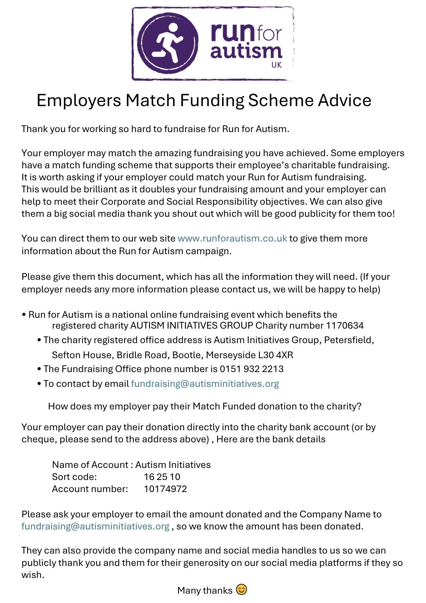 Employers Match Funding Scheme Advice