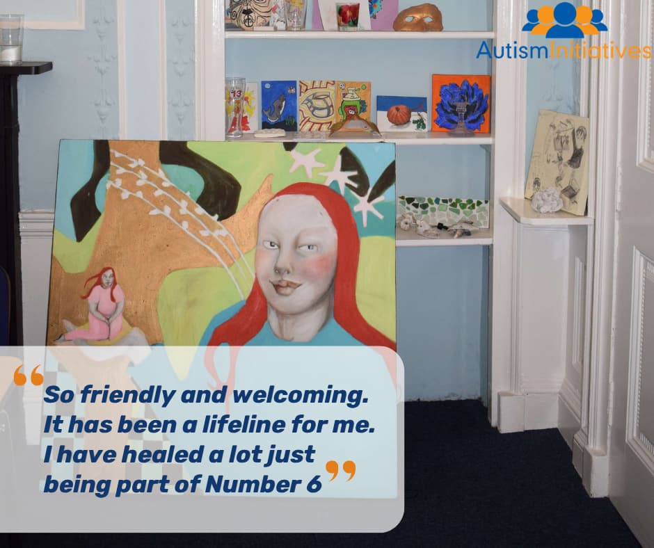 Artwork at the welcoming Number 6 autism service supported by charitable donations in Scotland.