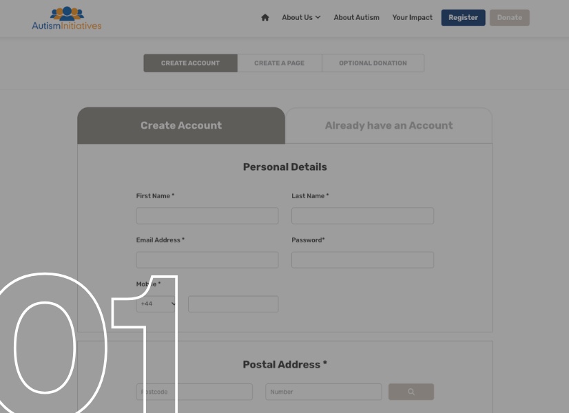 Step 1 - Create Your Fundraising Account
